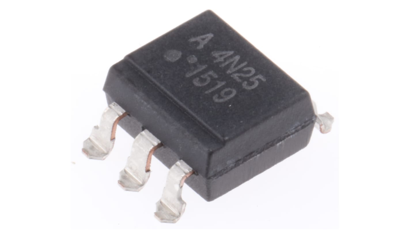 Broadcom 4N25 SMD Optokoppler DC-In / Transistor-Out, 6-Pin PDIP, Isolation 2,5 kV eff