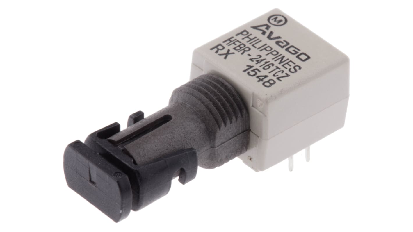 Receptor de fibra óptica Broadcom, λ 820nm, velocidad datos 160MBd, conector ST, mont. pasante, 8 pines