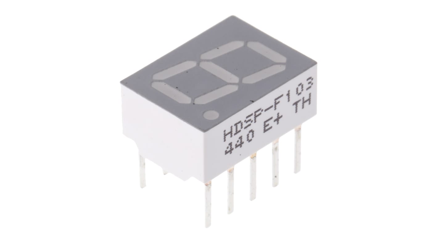 Broadcom LED-Anzeige 7-Segment, Rot 637 nm Zeichenbreite 5.6mm Zeichenhöhe 10.2mm Durchsteckmontage