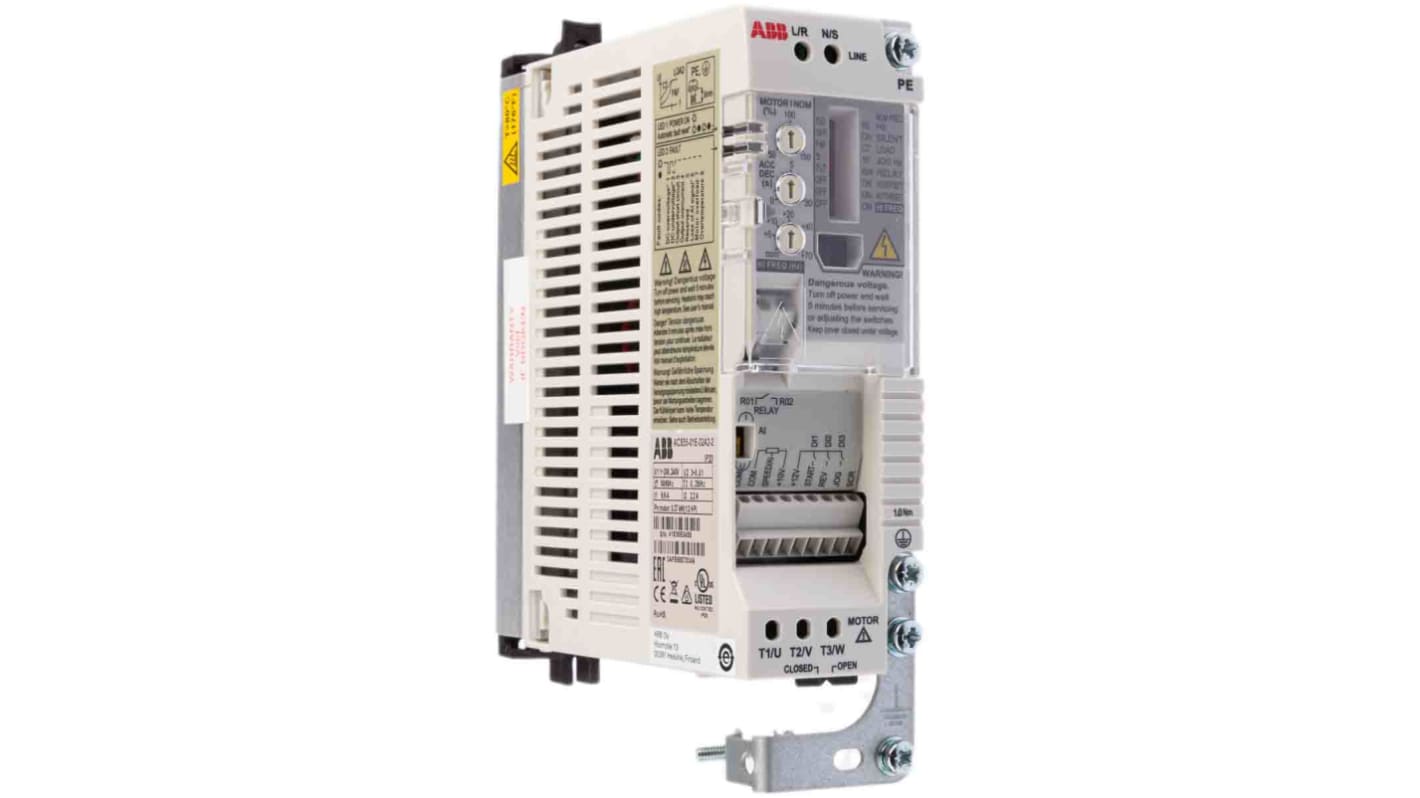 ABB ACS55, 1-Phasen Frequenzumrichter 0,37 kW, 230 V ac / 2,2 A 130Hz für Wechselstrommotoren