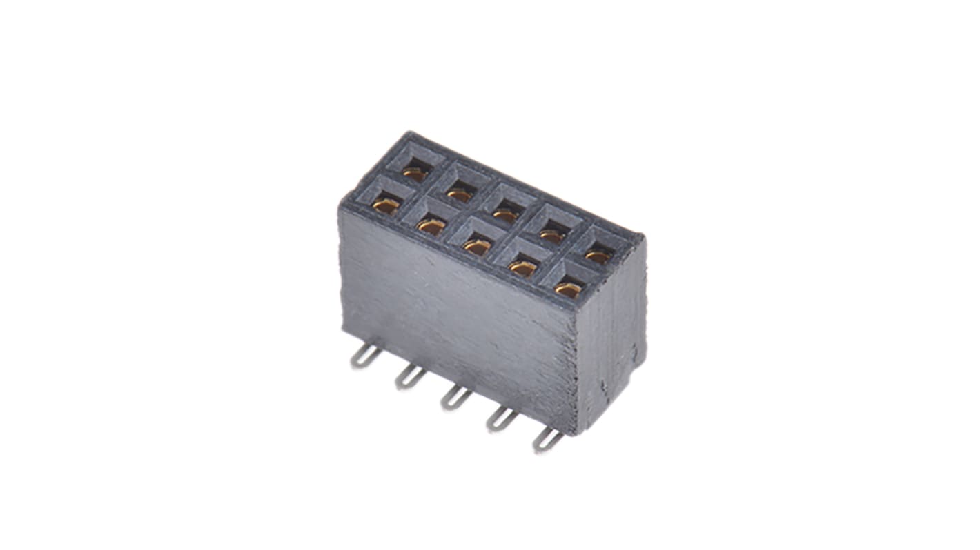 Conector hembra para PCB Samtec serie SFMC, de 10 vías en 2 filas, paso 1.27mm, 12A, Montaje Superficial, para soldar