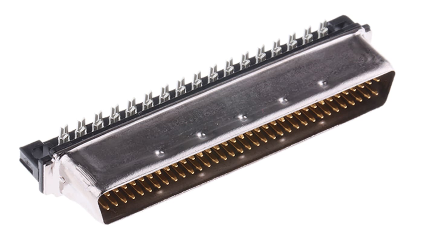 TE Connectivity SCSI csatlakozó, 68 érintkező, Derékszögű, Kábelre szerelhető, távolság: 1.27mm, IDT