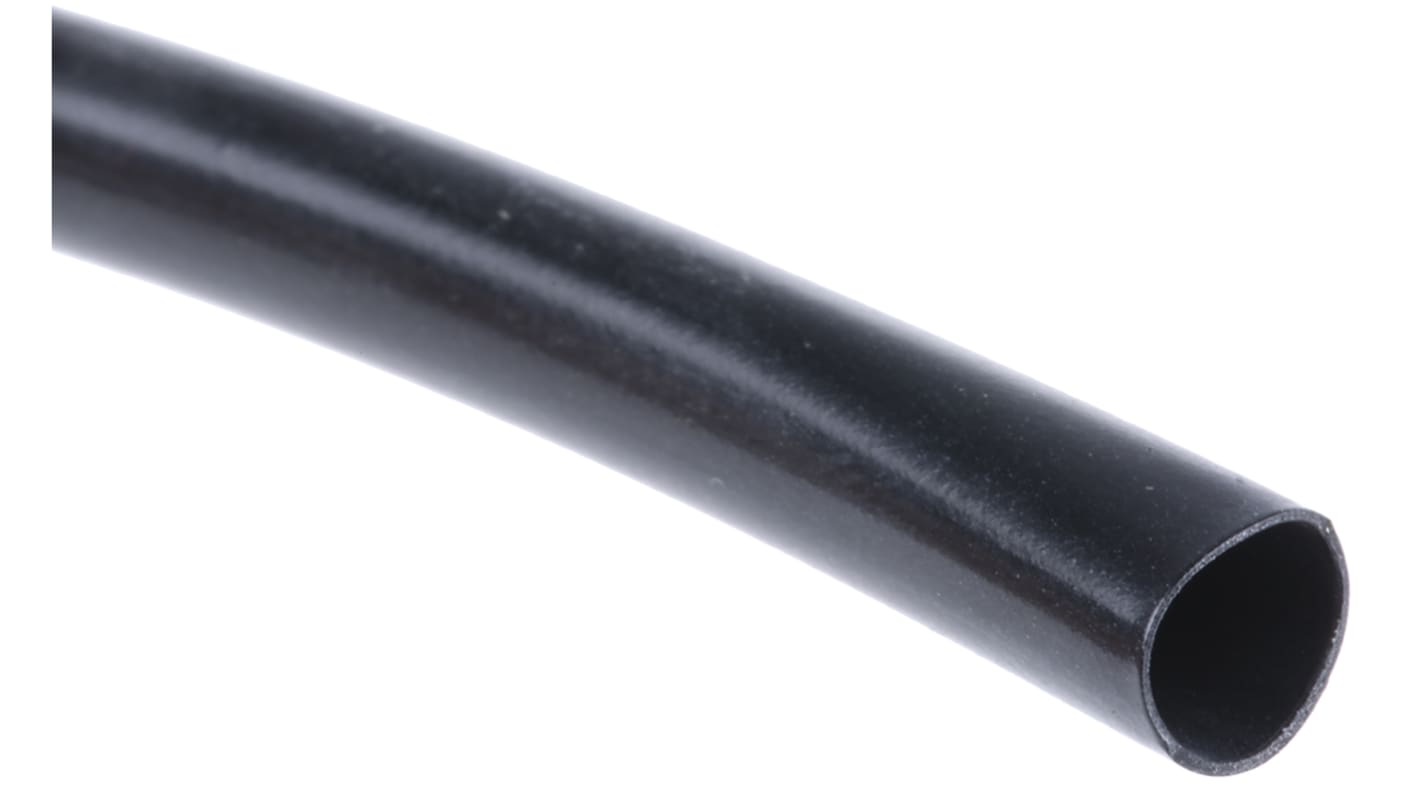 HellermannTyton Heat Shrink Tubing, Black 6.4mm Sleeve Dia. x 5m Length 2:1 Ratio, LVR Series