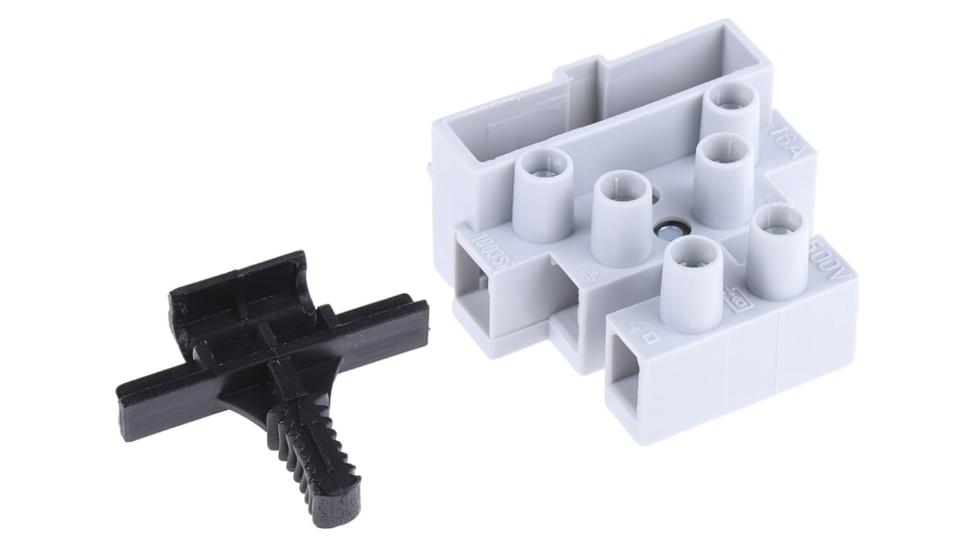 Bloc de jonction RS PRO, 3 pôles , A visser, 10mm², 16A