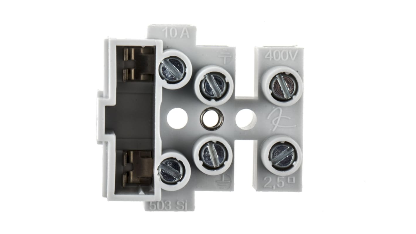 RS PRO Fuse Terminal Block, 3-Way, 10A, Screw Down Termination