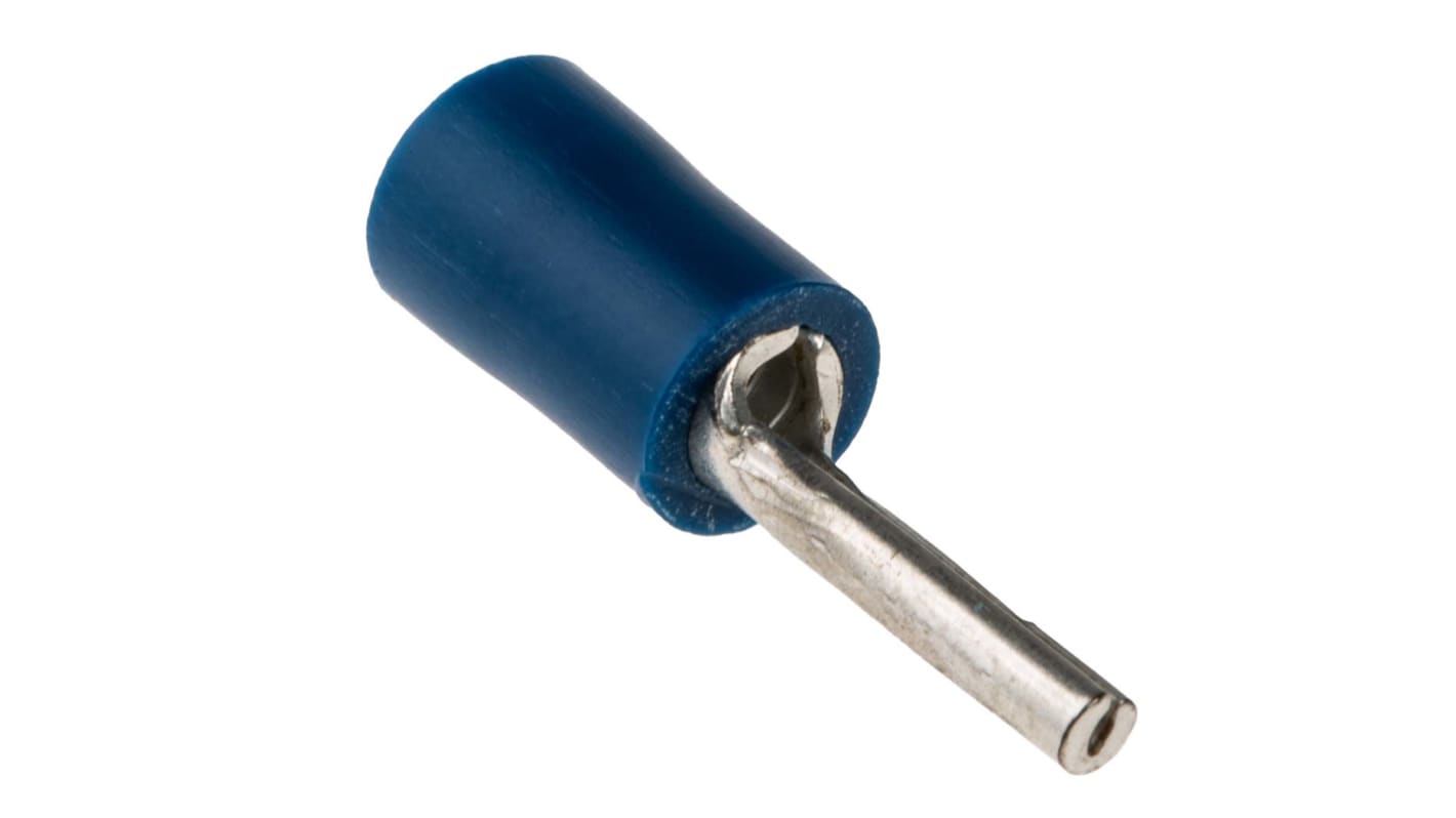 Conector de contactos de crimpado RS PRO, Aislado, Revestimiento de Estaño, diám. 1.9mm, long. 12mm, Azul, 1.5mm² No