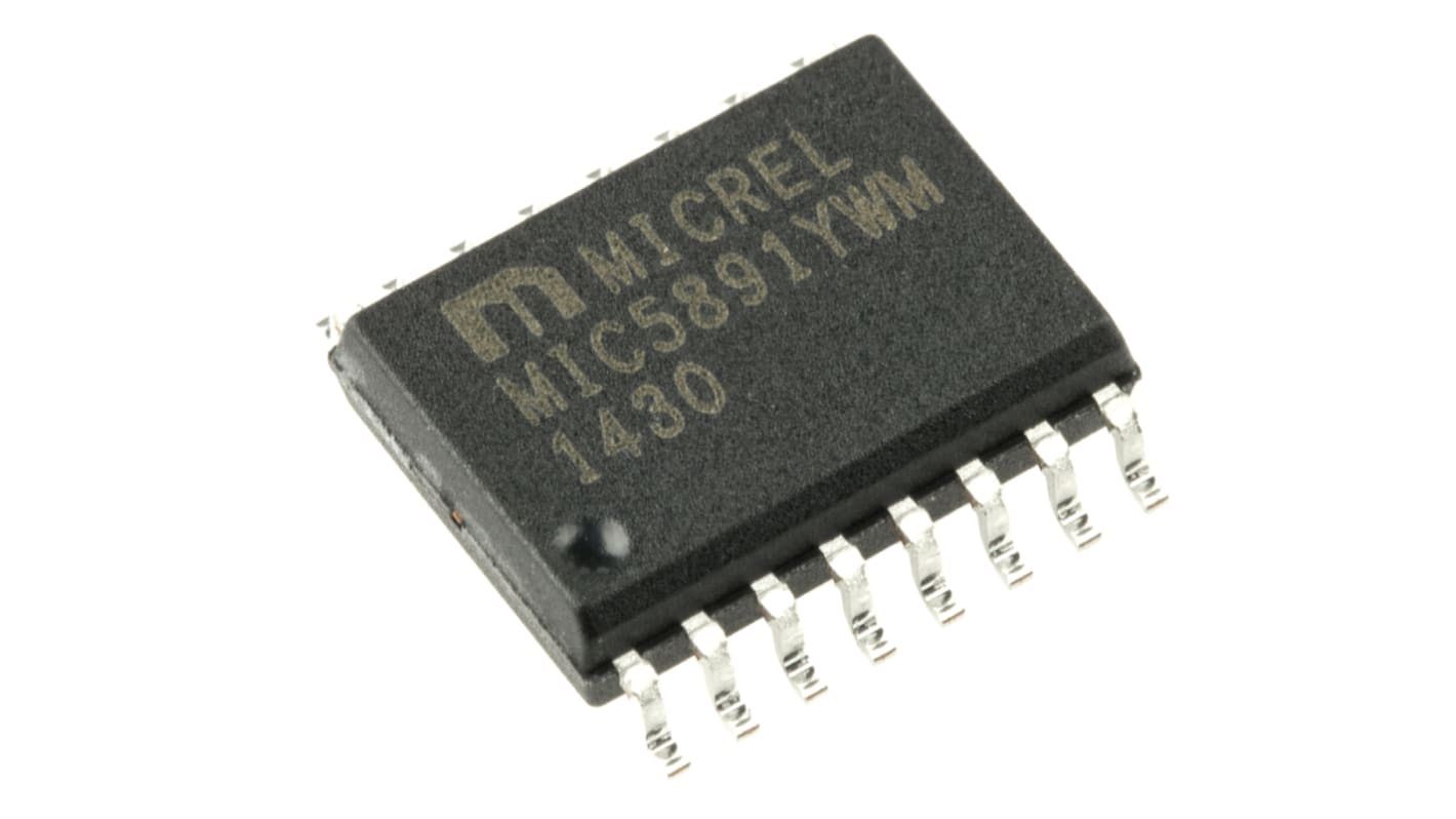 MIC5891YWM 8-Bit Driver, skifteregister, MIC Seriel til seriel, Parallel; Envejs, 16 Ben, SOIC W 1