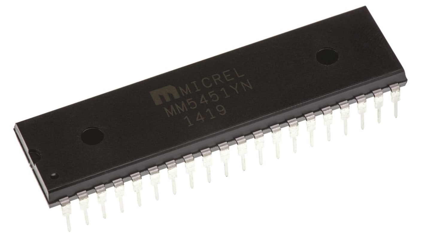 Driver para display LED Microchip MM5451, alim: 6 → 40 V. / 10mA, Montaje en orificio pasante, PDIP 40