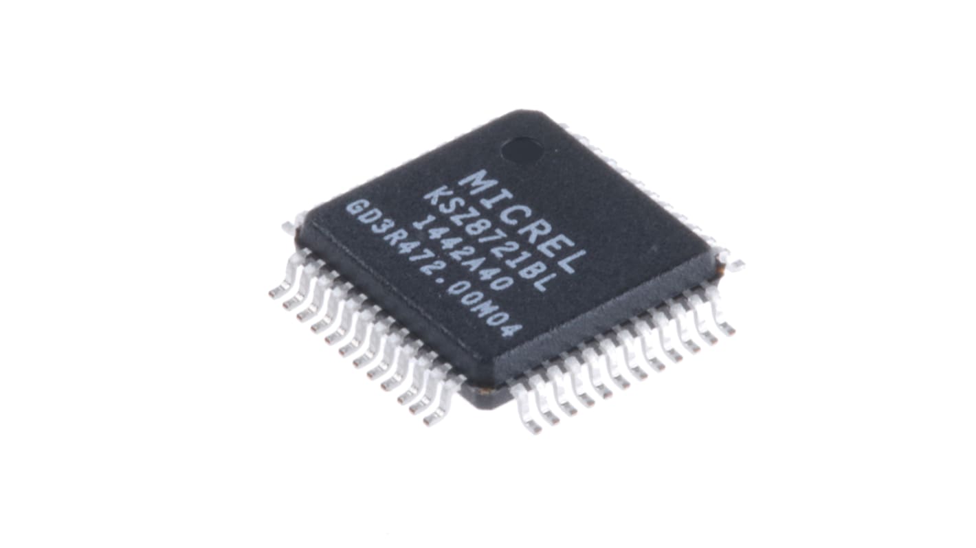 Microchip Ethernet-Transceiver 100BASE-FX, 100BASE-TX, 10BASE-T, , 1-Kanal 10 Mbps, 100 Mbps (2,5 V, 3,3 V ) 48-Pin,