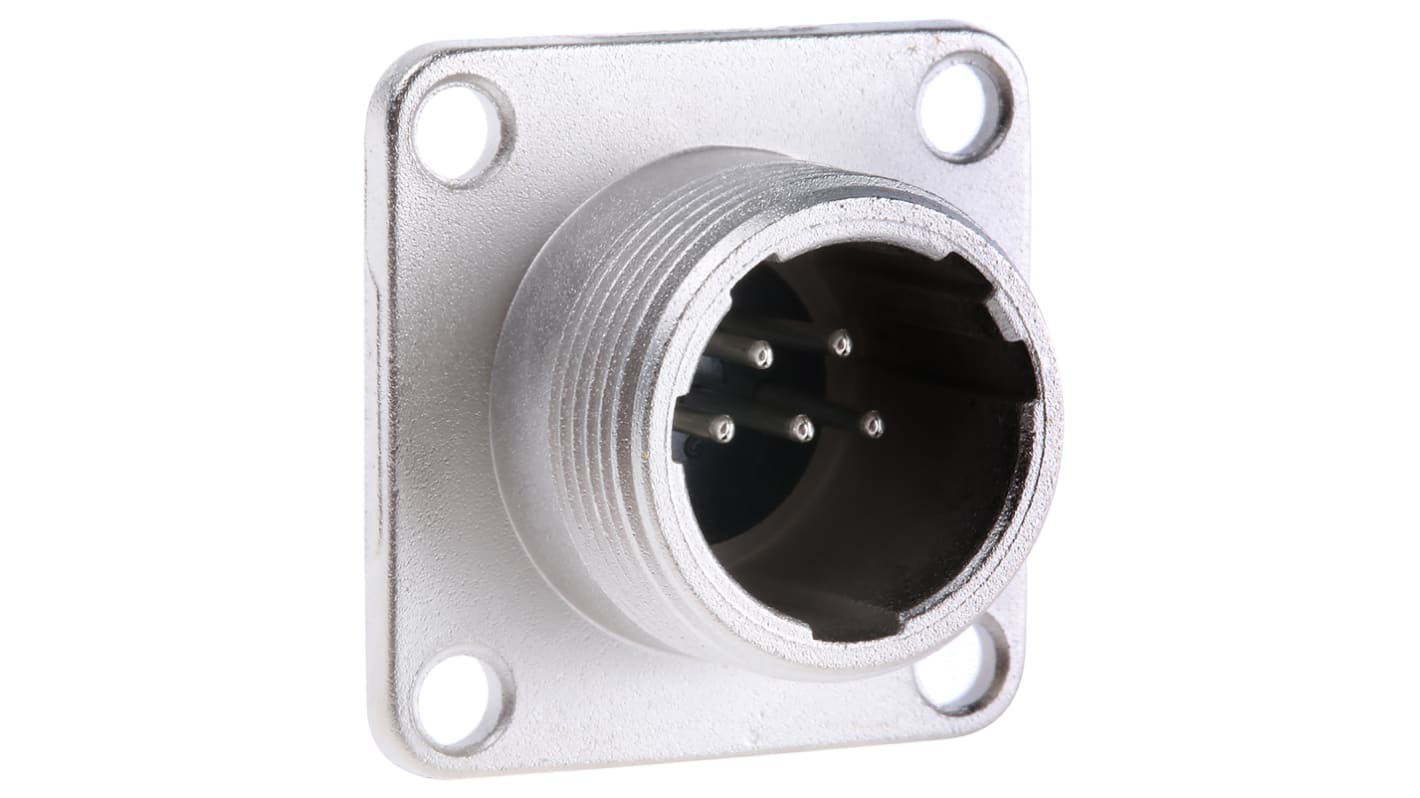 Hirose Circular Connector, 5 Contacts, Panel Mount, Socket, Male, JR Series