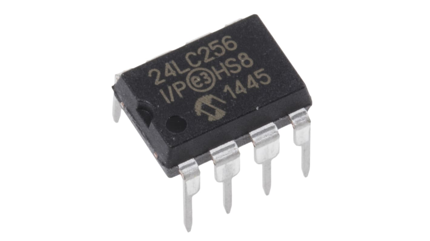 Mémoire EEPROM en série, 24LC256-I/P, 256Kbit, Série-I2C PDIP, 8 broches, 8bit