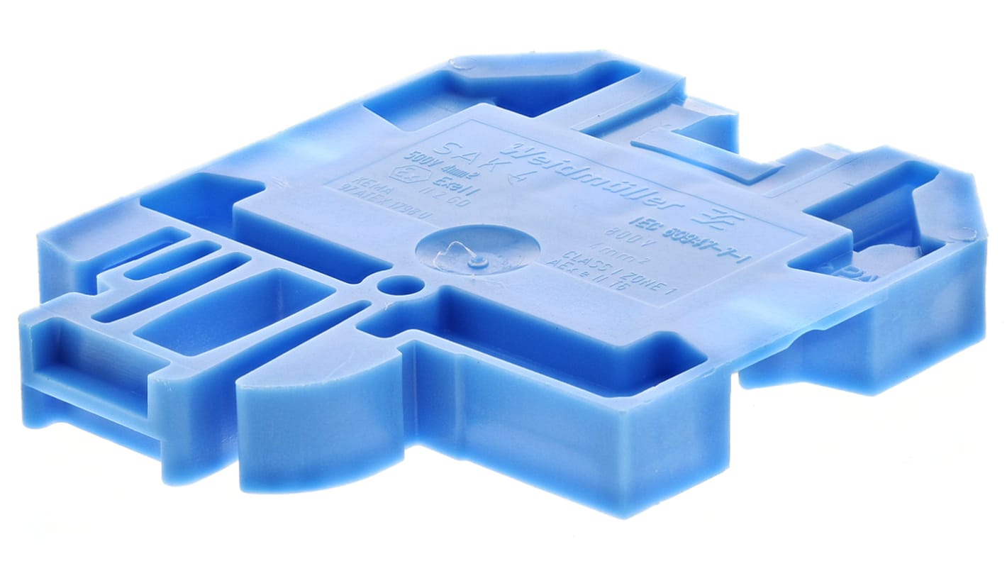 Weidmüller SAK Series Blue Feed Through Terminal Block, 4mm², Single-Level, Screw Termination