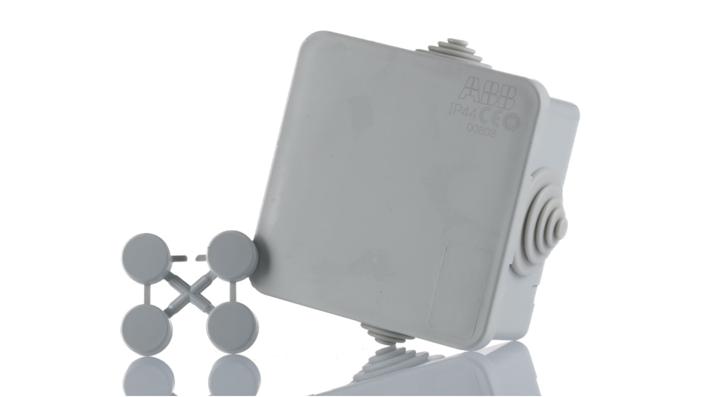 ABB Grey Thermoplastic Junction Box, IP44, 75 x 75 x 48mm