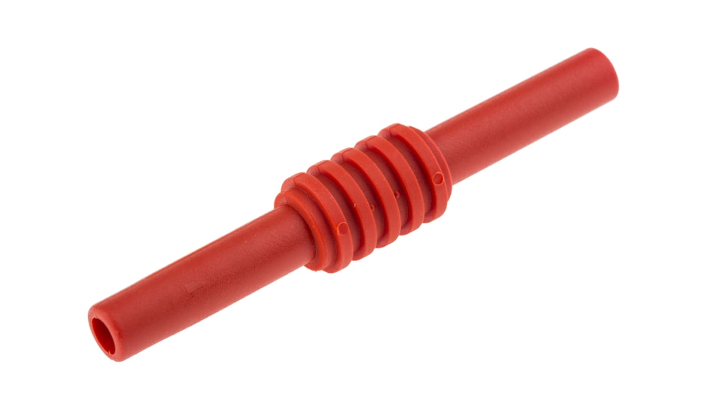 Staubli Red, Male Banana Coupler With Brass contacts and Nickel Plated