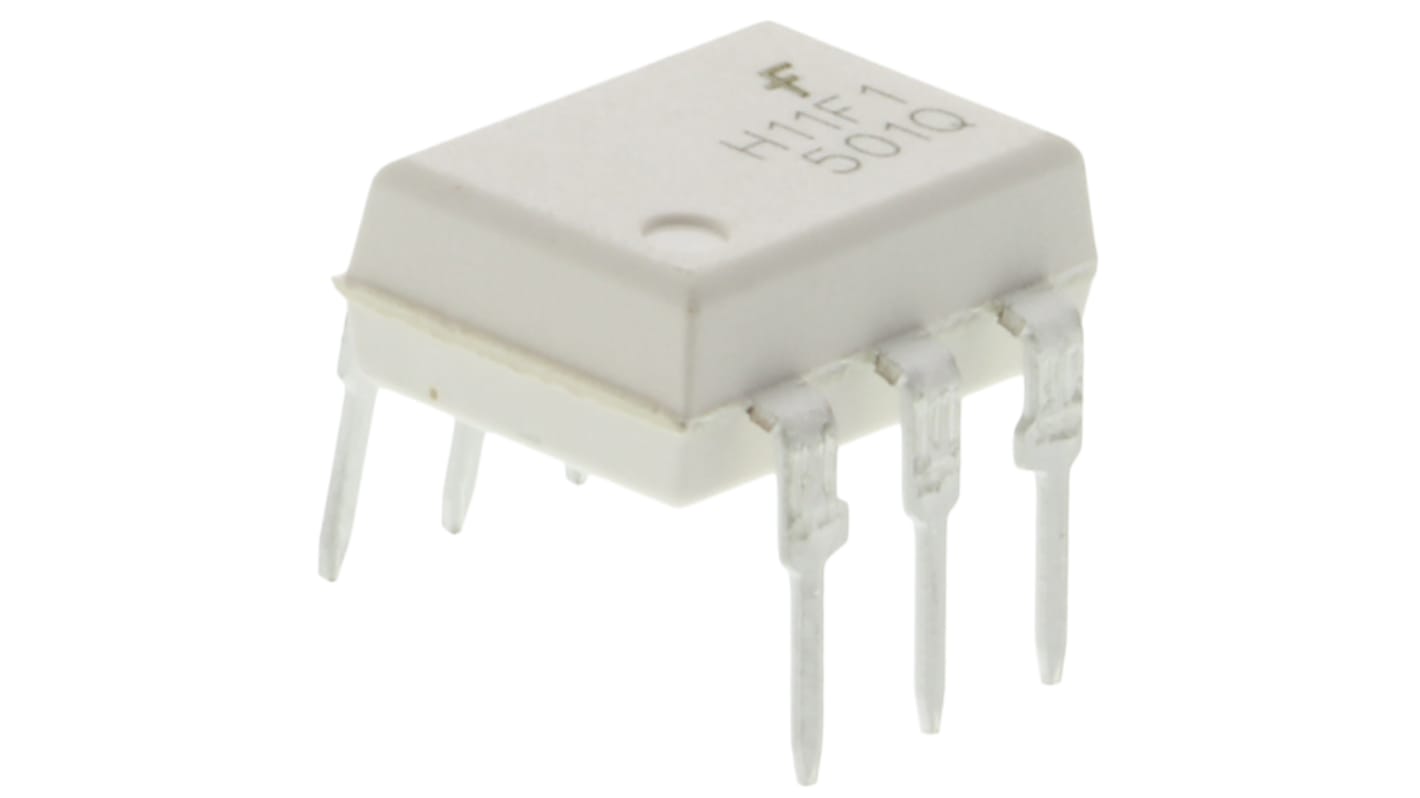 Optoacoplador onsemi H11F de 1 canal, Vf= 1.75V, Viso= 7,5 kVrms, IN. DC, OUT. Transistor, mont. pasante, encapsulado