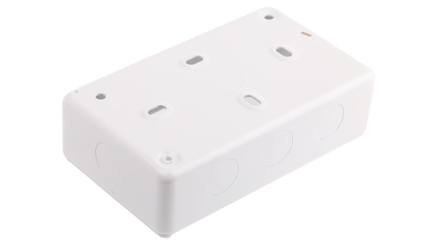 Scatola posteriore MK Electric K897 WHI serie Metalclad, 2 moduli, Acciaio, Bianco, 147 x 86 x 38mm, IP20