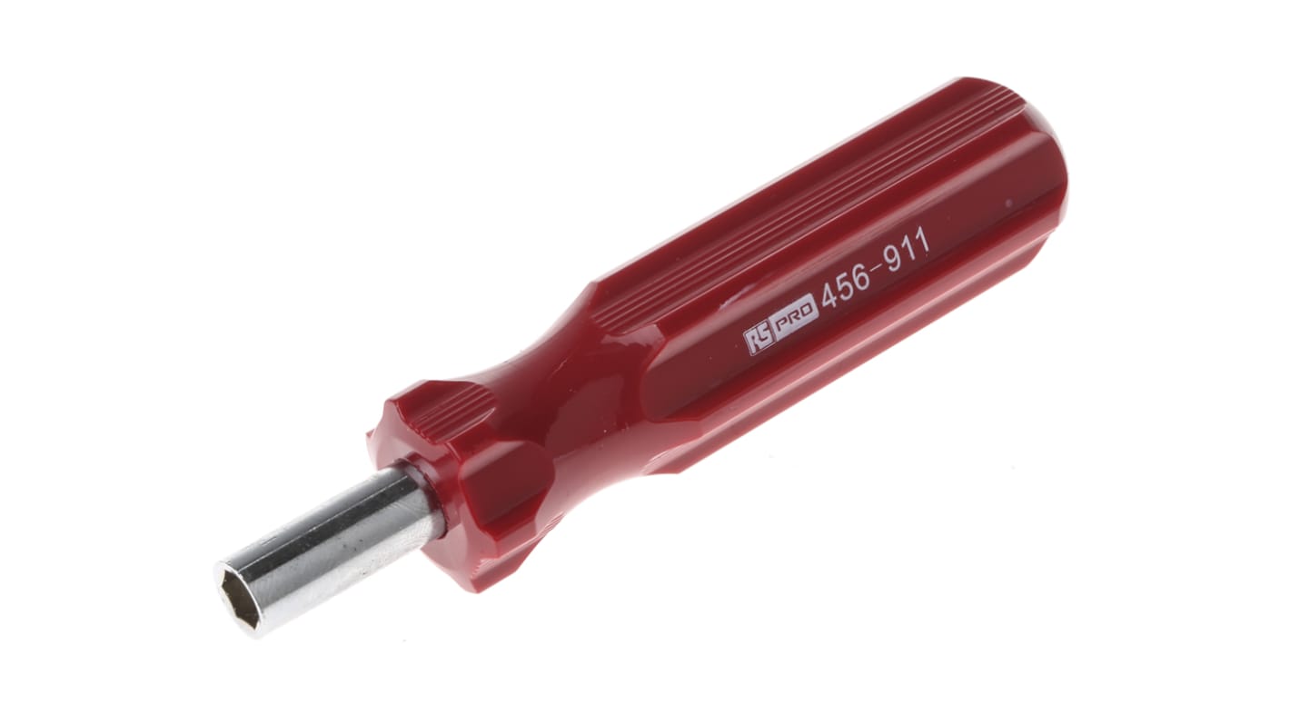 RS PRO Hexagon Nut Driver, 1/4 in Tip, 24 mm Blade, 120 mm Overall