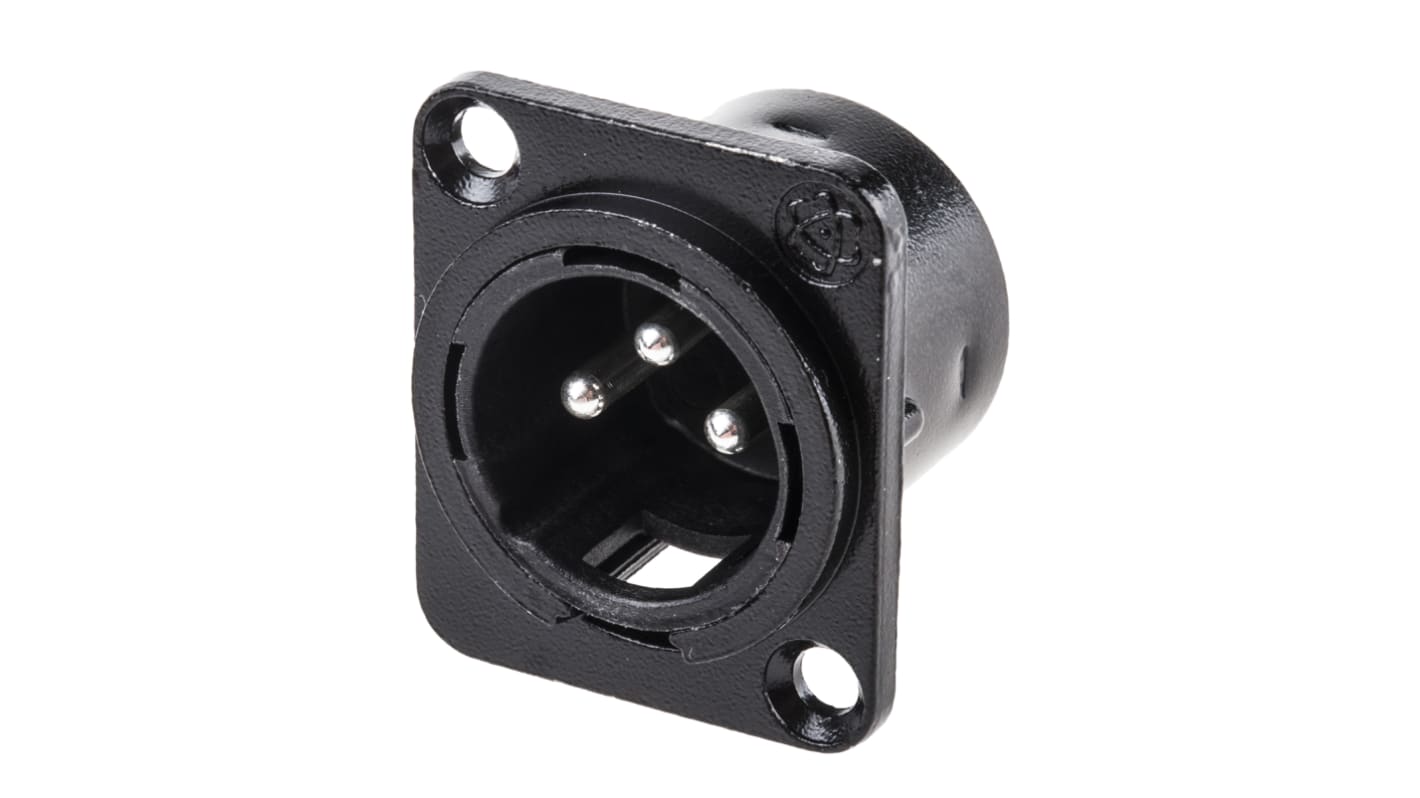 RS PRO Panel Mount XLR Connector, Male, 3 Way