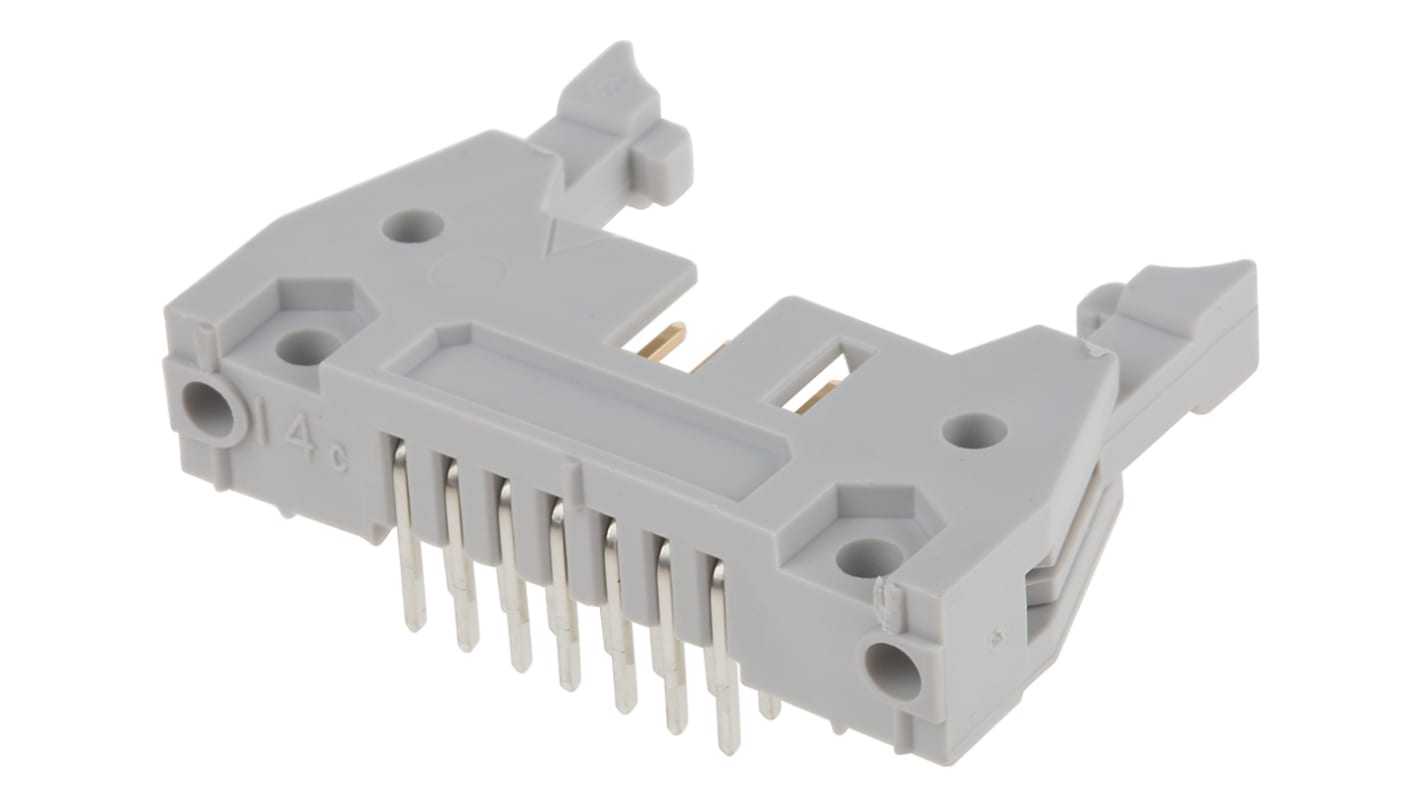 Konektor PCB, počet kontaktů: 14, počet řad: 2, rozteč: 2.54mm izolace pájením, orientace těla: Pravý úhel, Samec,