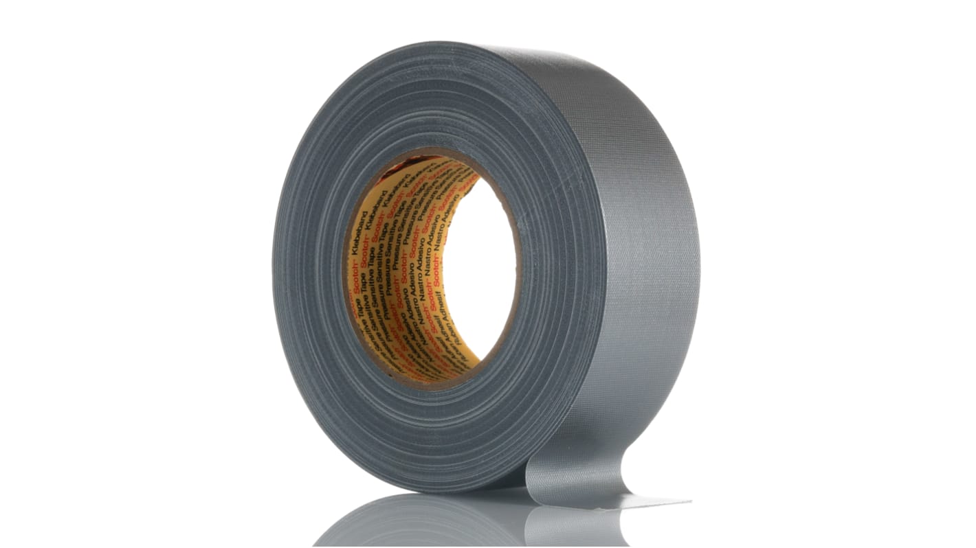 3M Scotch 389 Silver Fabric 50m Floor Tape, 0.26mm Thickness RS