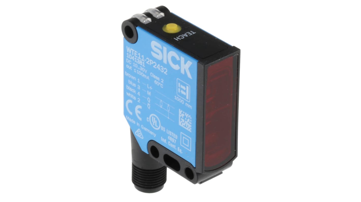 Sensore fotoelettrico Rettangolare Sick, a retroriflessione, rilevamento 40 mm → 1 m., uscita PNP