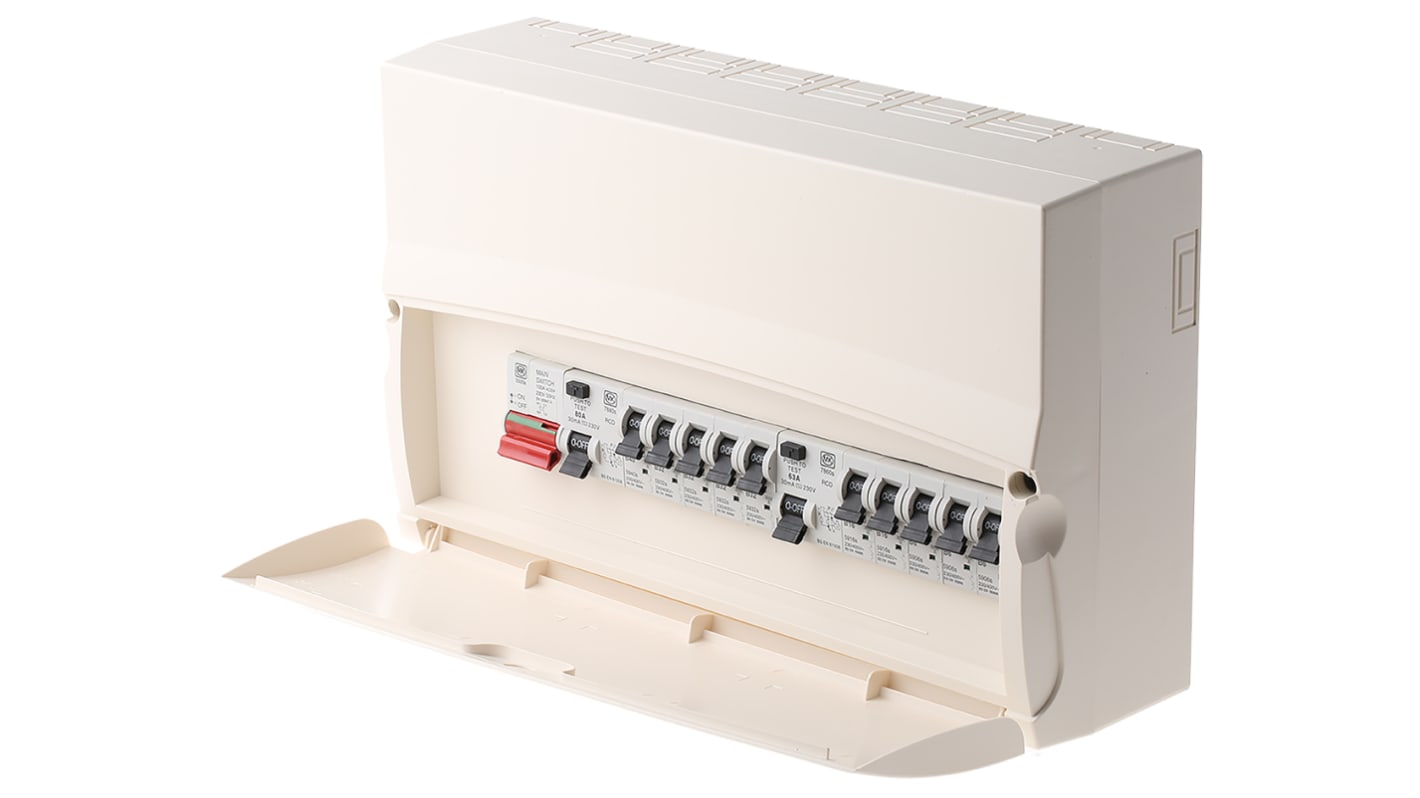 MK 15 Way Split Load Plastic Consumer Unit, 100A, IP2XC Sentry