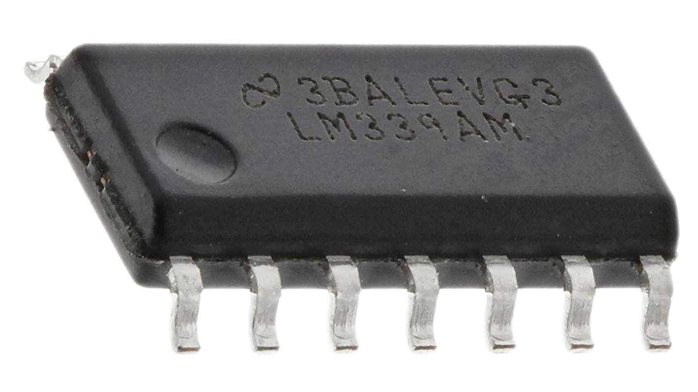 LM339AM/NOPB Texas Instruments, Quad Comparator, Open Collector O/P, 1.3μs 3 → 28 V 14-Pin SOIC
