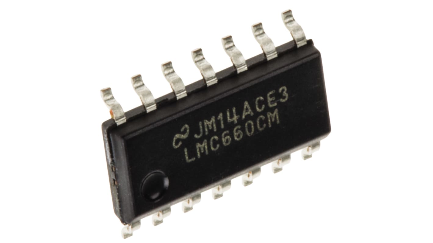 Amplificador operacional LMC660CM/NOPB Precisión, 5 → 15 V 1.4MHZ SOIC, 14 pines