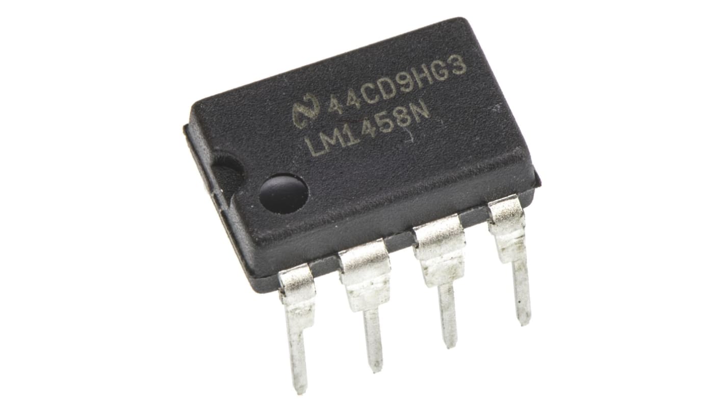 Texas Instruments オペアンプ, スルーホール, 2回路, デュアル電源, LM1458N/NOPB