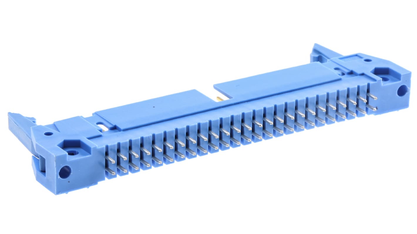 TE Connectivity AMP-LATCH Series Straight Through Hole PCB Header, 50 Contact(s), 2.54mm Pitch, 2 Row(s), Shrouded