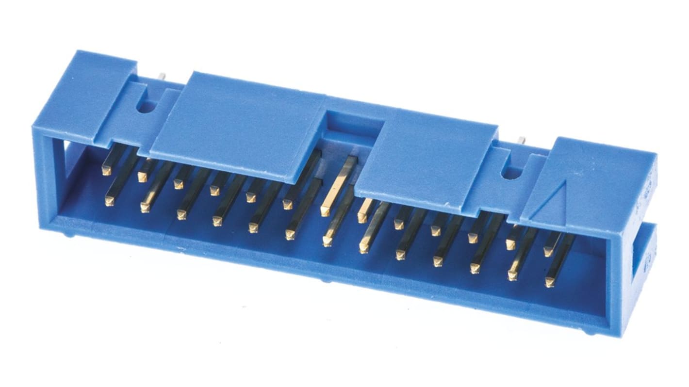 Conector macho para PCB TE Connectivity serie AMP-LATCH de 26 vías, 2 filas, paso 2.54mm, para soldar, Montaje en
