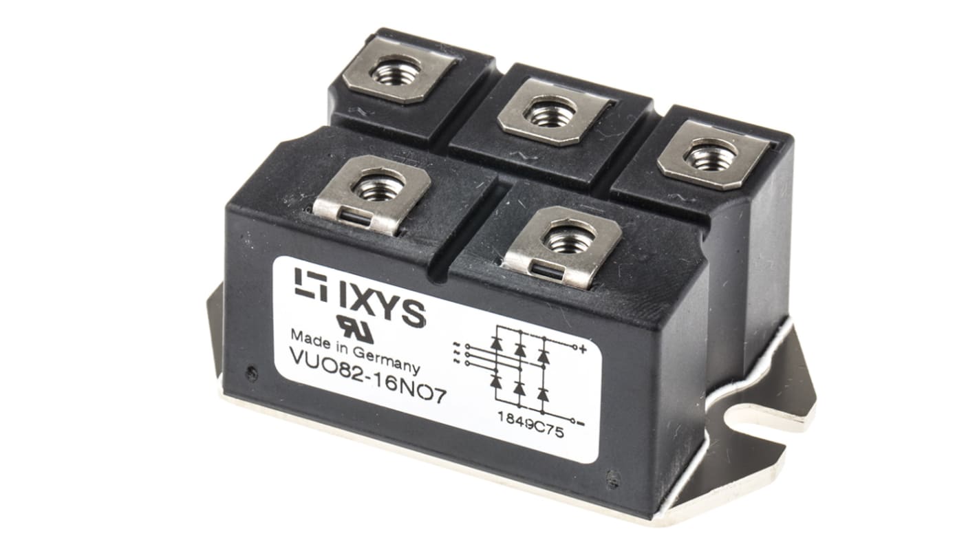 IXYS 整流用 ブリッジダイオード 88A, 1600V, 72 x 42 x 30mm, VUO82-16NO7