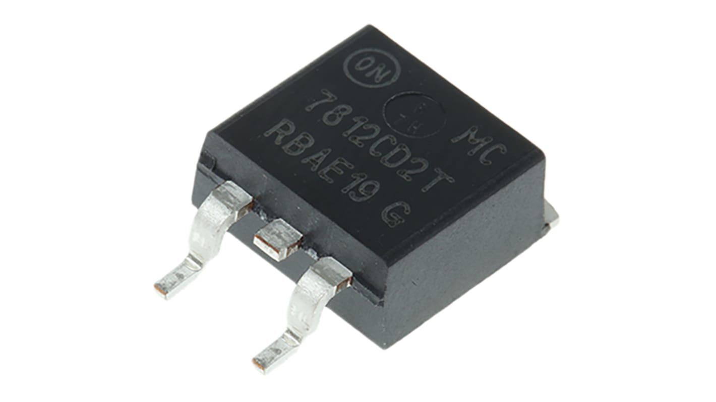 onsemi MC7812CD2TG, 1 Linear Voltage, Voltage Regulator 1A, 12 V 3-Pin, D2PAK