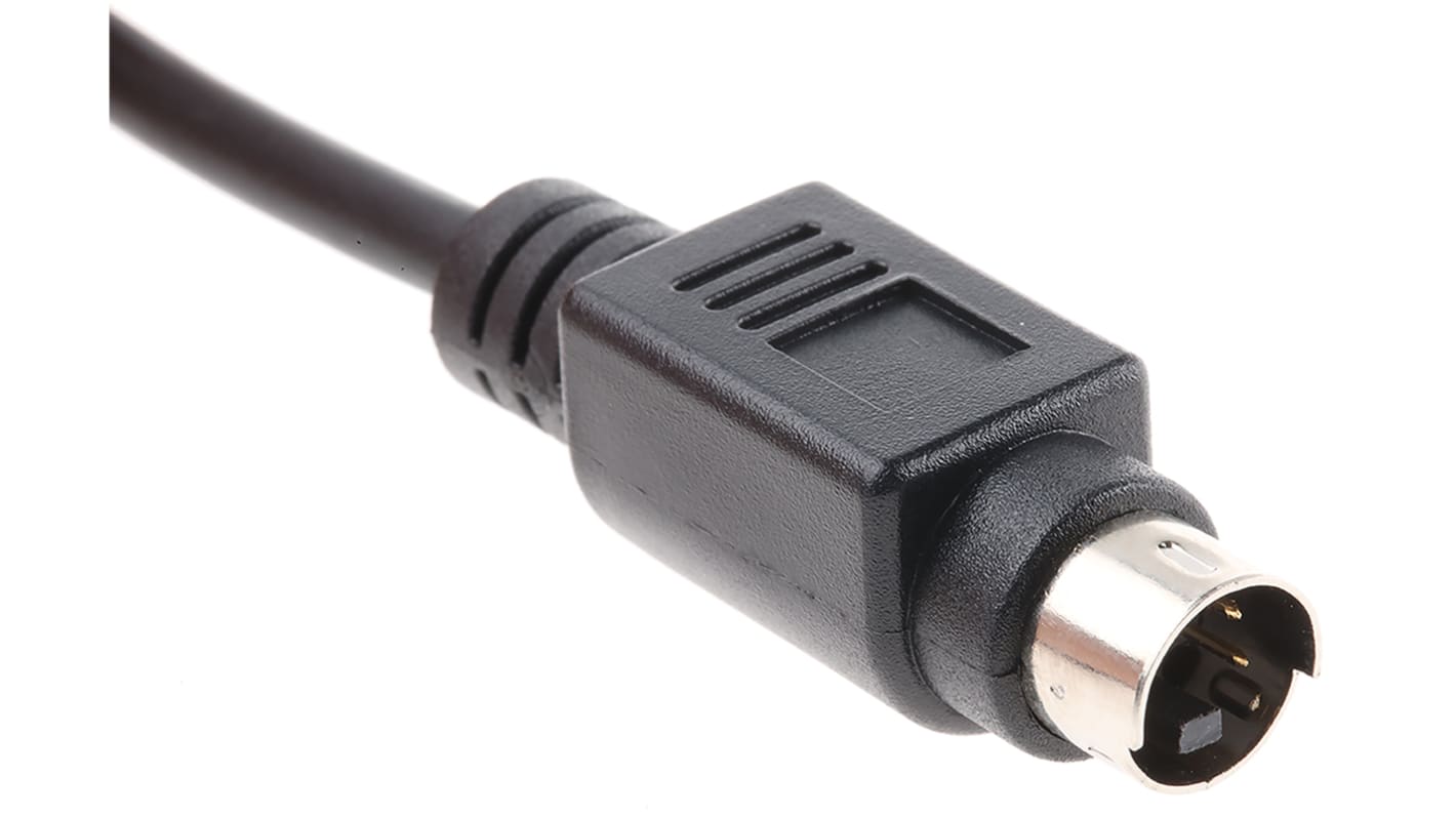 RS PRO Male 4 Pin mini-DIN to Unterminated Black DIN Cable 2m