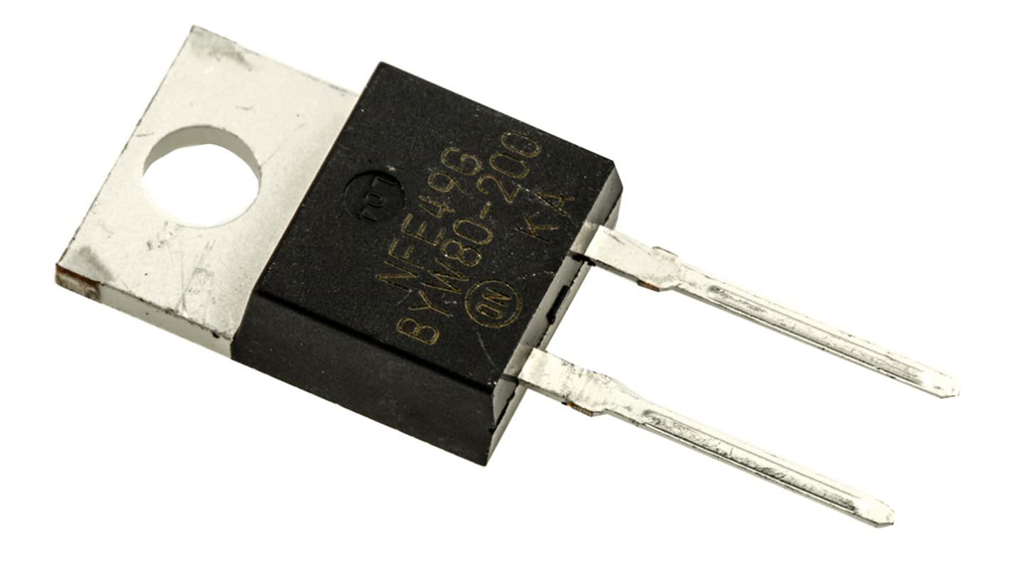 onsemi 200V 8A, Ultrafast Rectifiers Diode, 2-Pin TO-220AC BYW80-200G