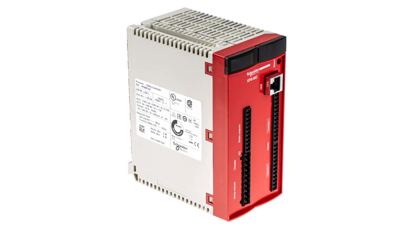 Controlador de seguridad Schneider Electric Preventa XPS MC, 16 E/10 S, cat. seguridad 4, SIL 3, 24 Vdc