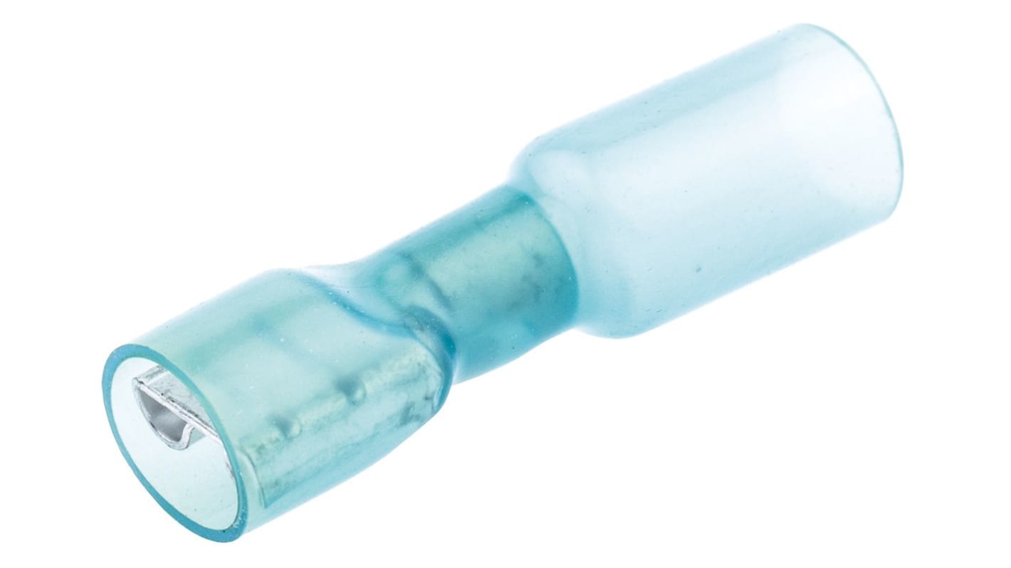 TE Connectivity Duraseal Blue Insulated Female Spade Connector, Receptacle, 6.35 x 0.8mm Tab Size, 1.5mm² to 2.5mm²