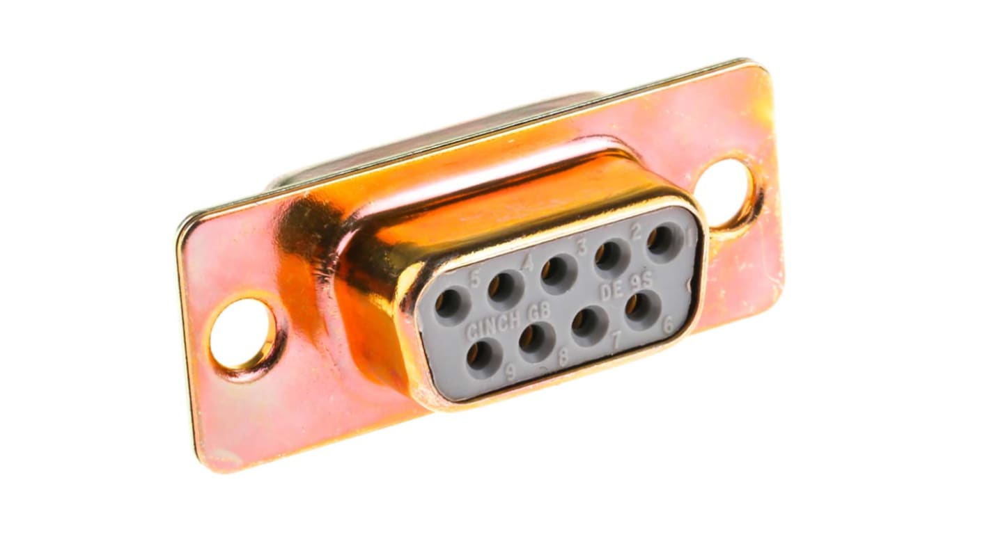 Konektor D-Sub, rozteč: 2.77mm, orientace těla: Rovný, počet kontaktů: 9, Montáž na panel, Samice Standardní E, 750 V