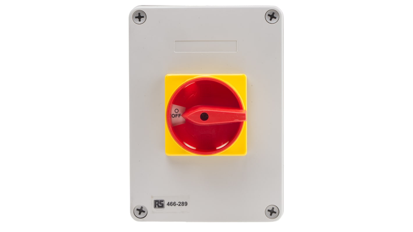 RS PRO 3P Pole DIN Rail Isolator Switch 80A Maximum Current, 30kW Power Rating, IP65 RS