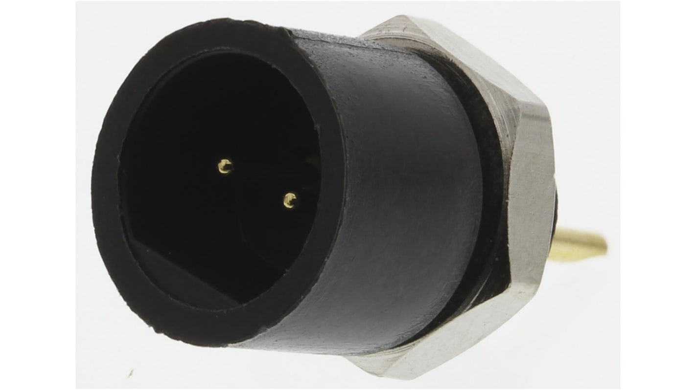 Weald Electronics Black Male Banana Plug - Solder, 1.6 kV, 2.6 kV