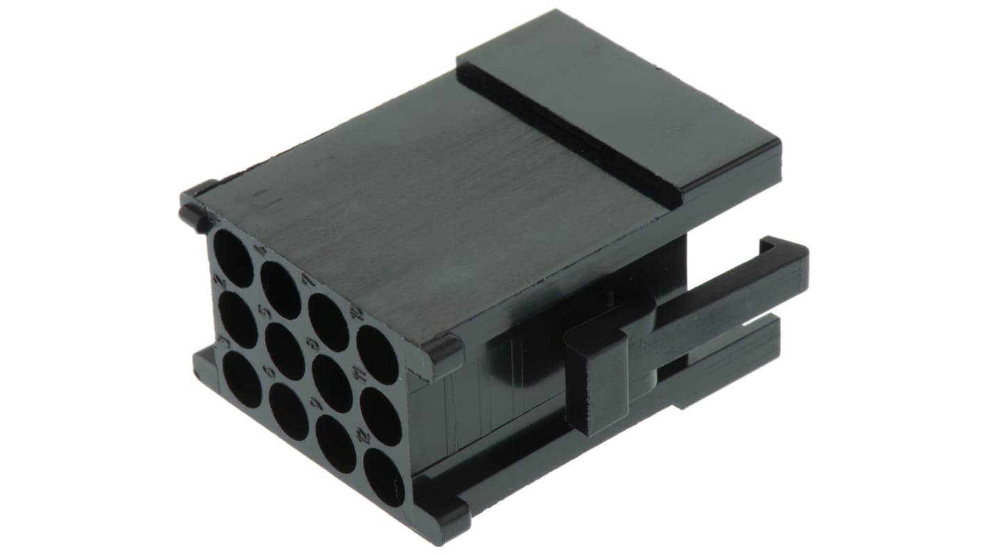 Carcasa de conector ITT Cannon TST12PA00 / 192923-5940, Serie Trident, paso: 5.08mm, 12 contactos, 3 filas, Recto, Macho