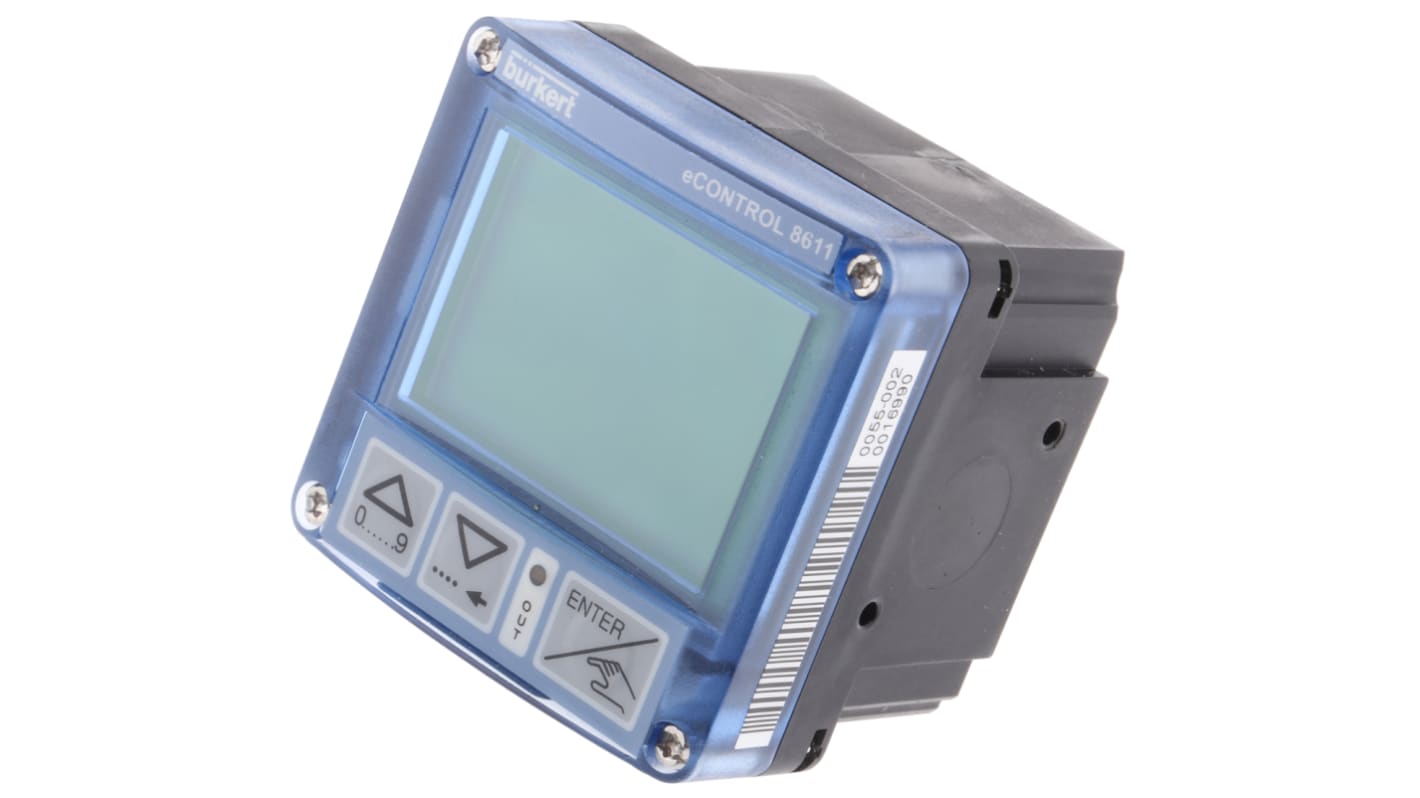 Controlador de caudal Burkert con display LCD, para tuberías de DN 6 → 65 mm, con salida Analógico, PTM, PWM, 24