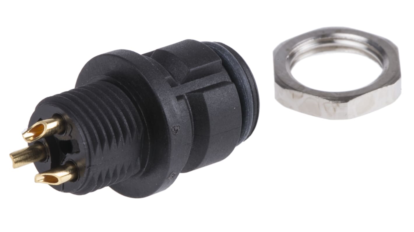 binder Circular Connector, 3 Contacts, Panel Mount, Subminiature Connector, Socket, Female, IP67, 620 Series