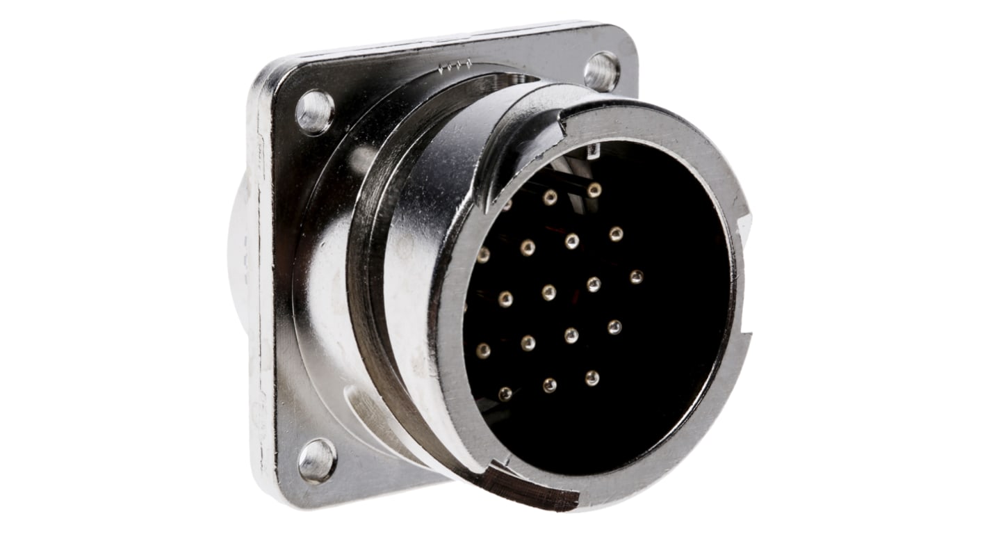 ITT Cannon, CA-COM 19 Way Box Mount MIL Spec Circular Connector Receptacle, Pin Contacts, Bayonet Coupling