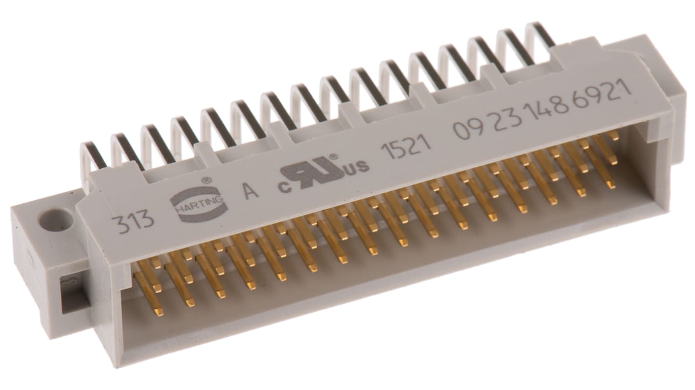 Harting 0906 148 6901 DIN 41612-Steckverbinder – 48-polig, 3 Reihen (Z+B+D), 5,08 Mm Raster, Vergoldet, Für Industrielle Elektronik