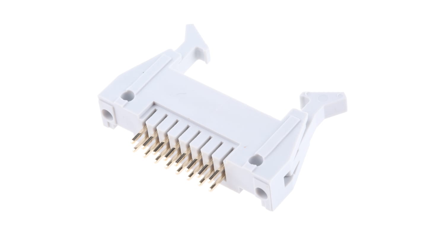 Conector macho para PCB RS PRO de 16 vías, paso 2.54mm, para soldar, Montaje en orificio pasante