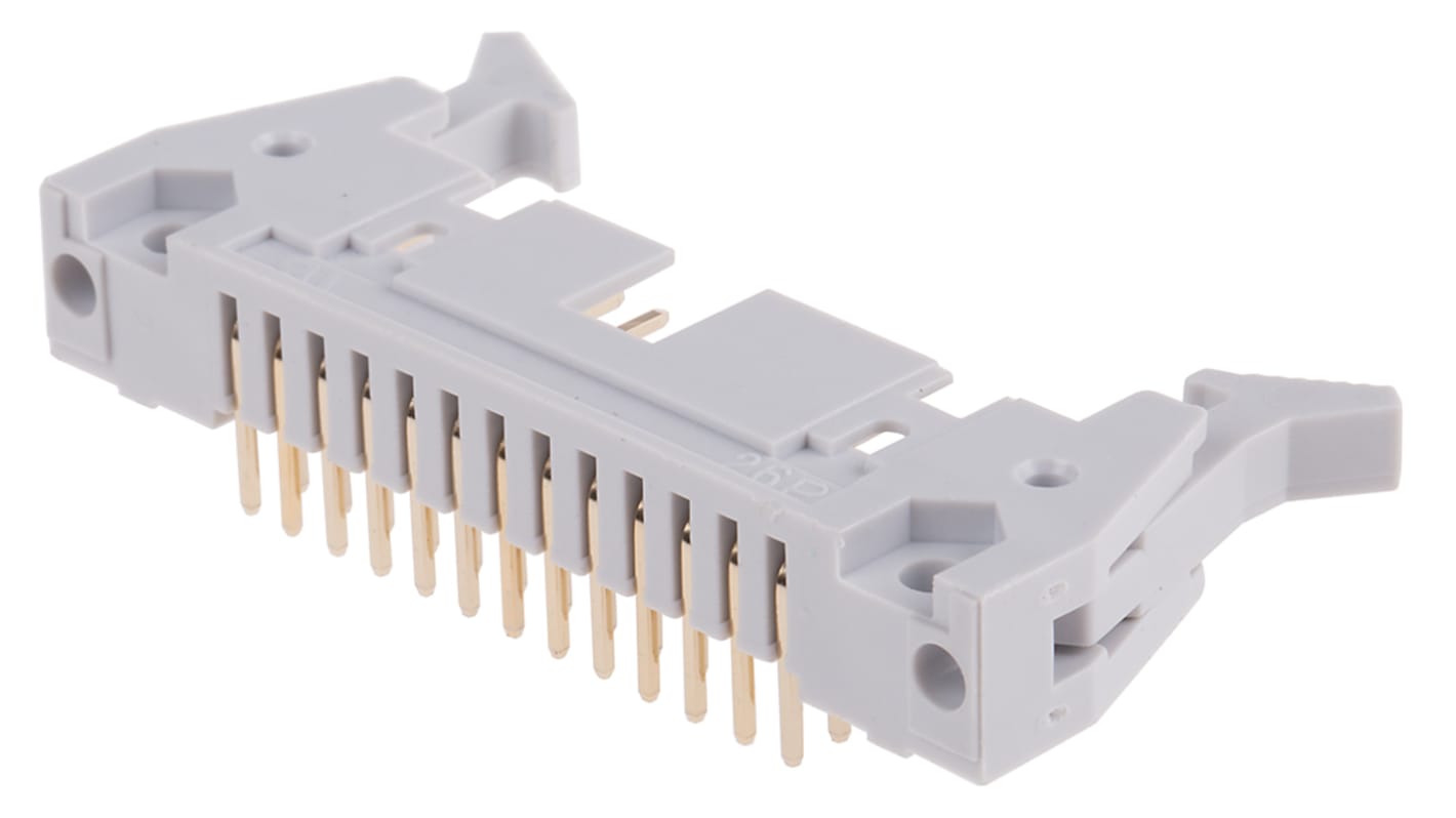 Conector macho para PCB Ángulo de 90° RS PRO de 26 vías, paso 2.54mm, para soldar, Montaje en orificio pasante