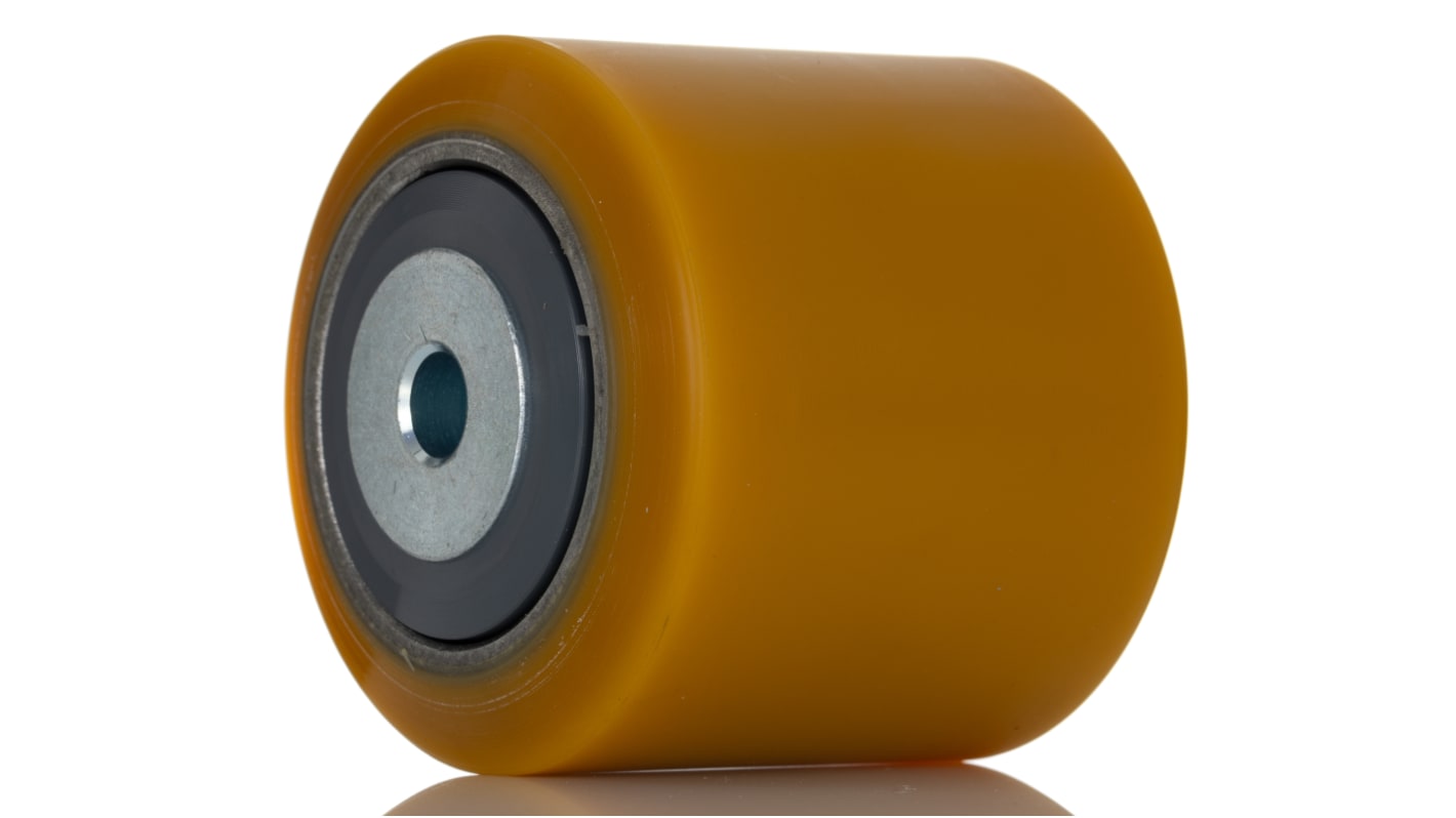 Tente Yellow Polyurethane Sealed Bearings Trolley Wheel, 800kg