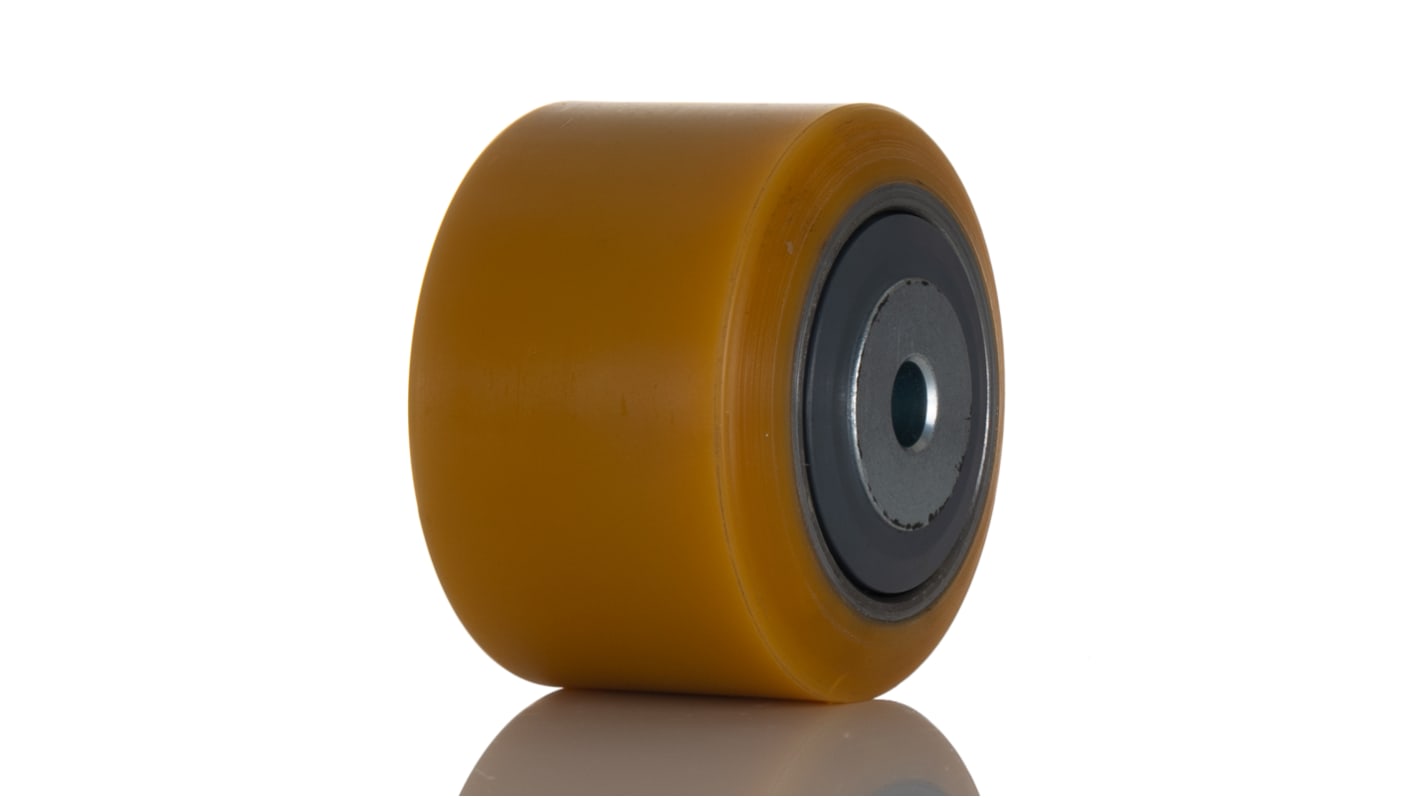 Tente Yellow Polyurethane Sealed Bearings Trolley Wheel, 600kg