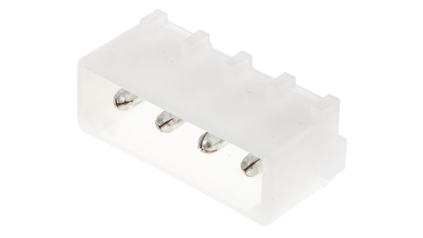 Conector macho para PCB TE Connectivity serie Commercial MATE-N-LOK de 4 vías, 1 fila, paso 5.08mm, para soldar,